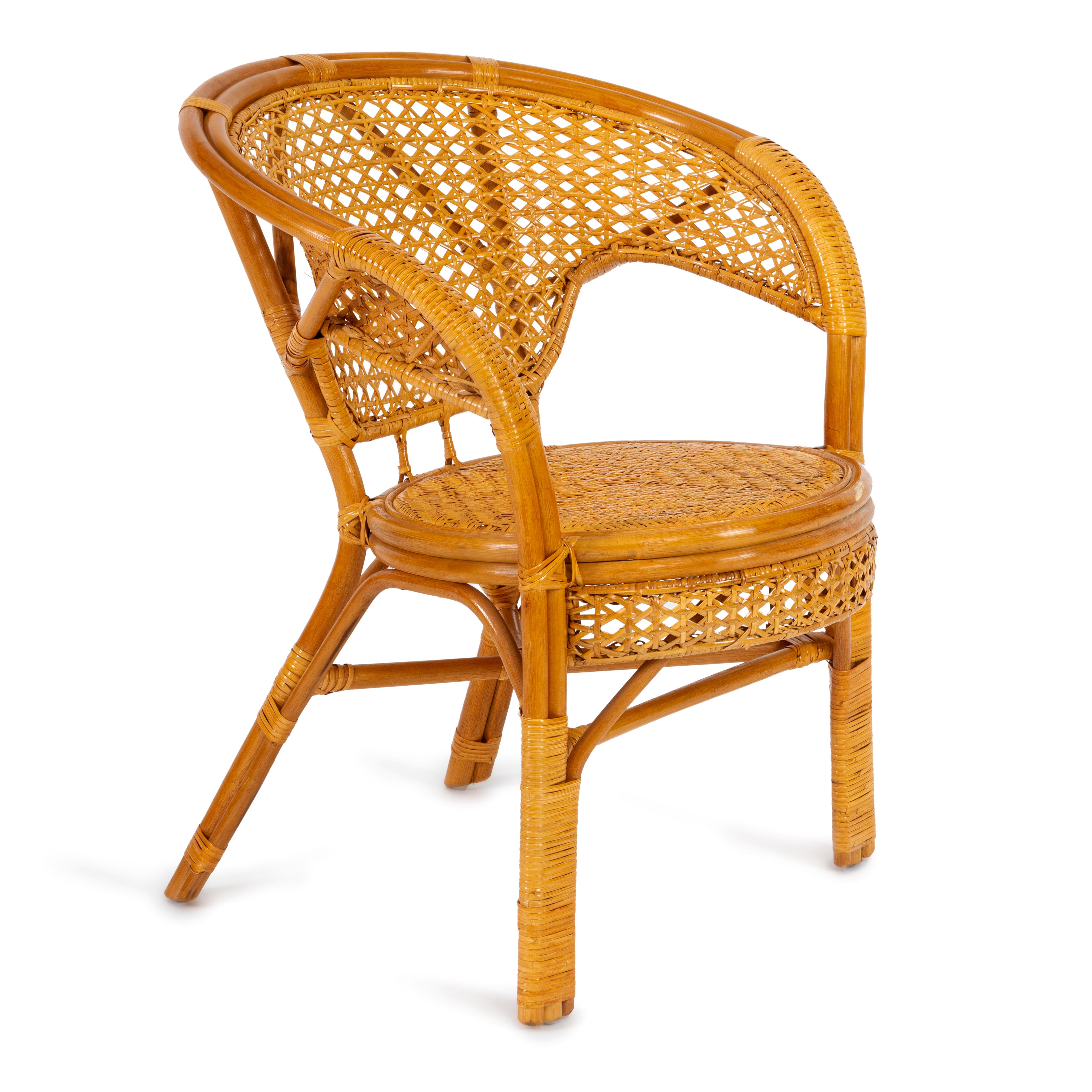 Комплект "PELANGI"  02/15 ( стол со стеклом + 4 кресла ) [без подушек] ротанг, Honey (мед)