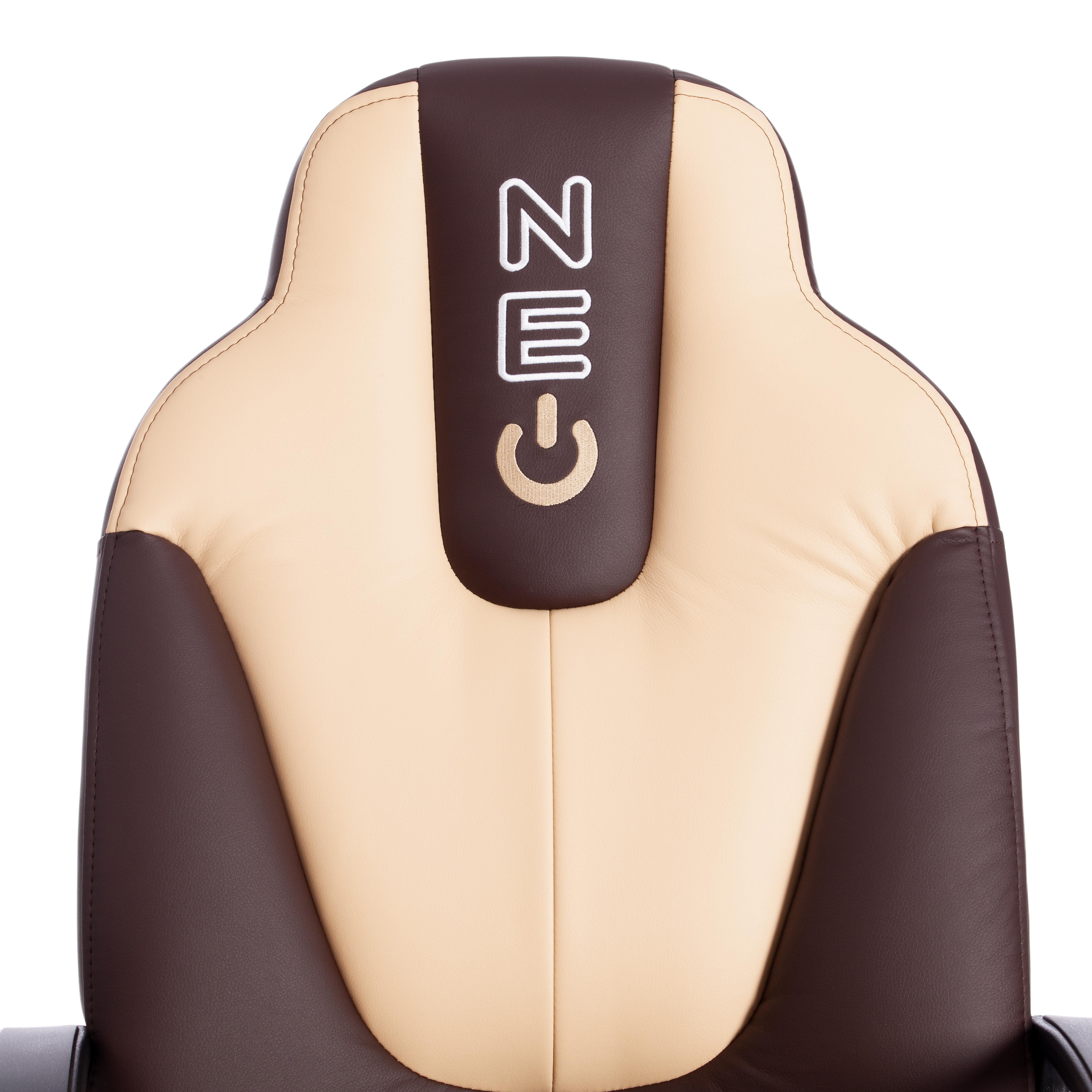 Кресло NEO (1) кож/зам, коричневый/бежевый, 36-36/36-34
