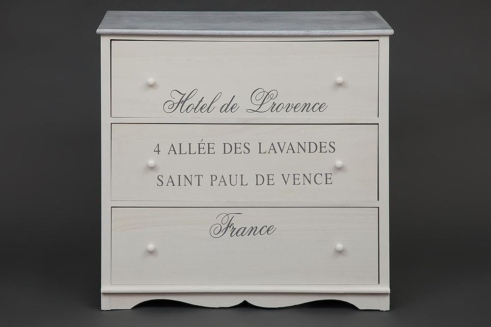 Комод с 3 ящиками Secret De Maison LAVANDES ( mod. HX16-010NS ) paulownia, мдф, 90x45x86см, butter white (слоновая кость)