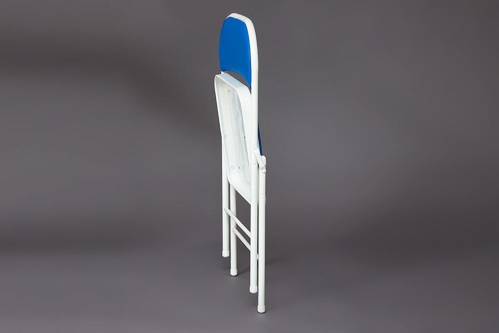 Стул складной FOLDER (mod. 032) каркас: металл, сиденье/спинка: экокожа, 41*51*76см, синий
