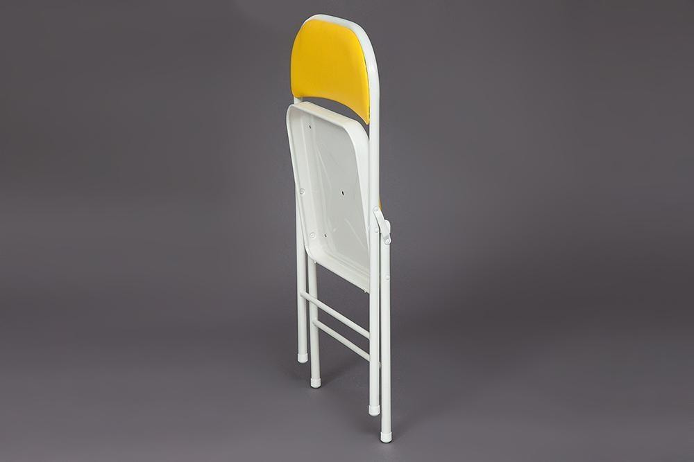 Стул складной FOLDER (mod. 032) каркас: металл, сиденье/спинка: экокожа, 41*51*76см, желтый