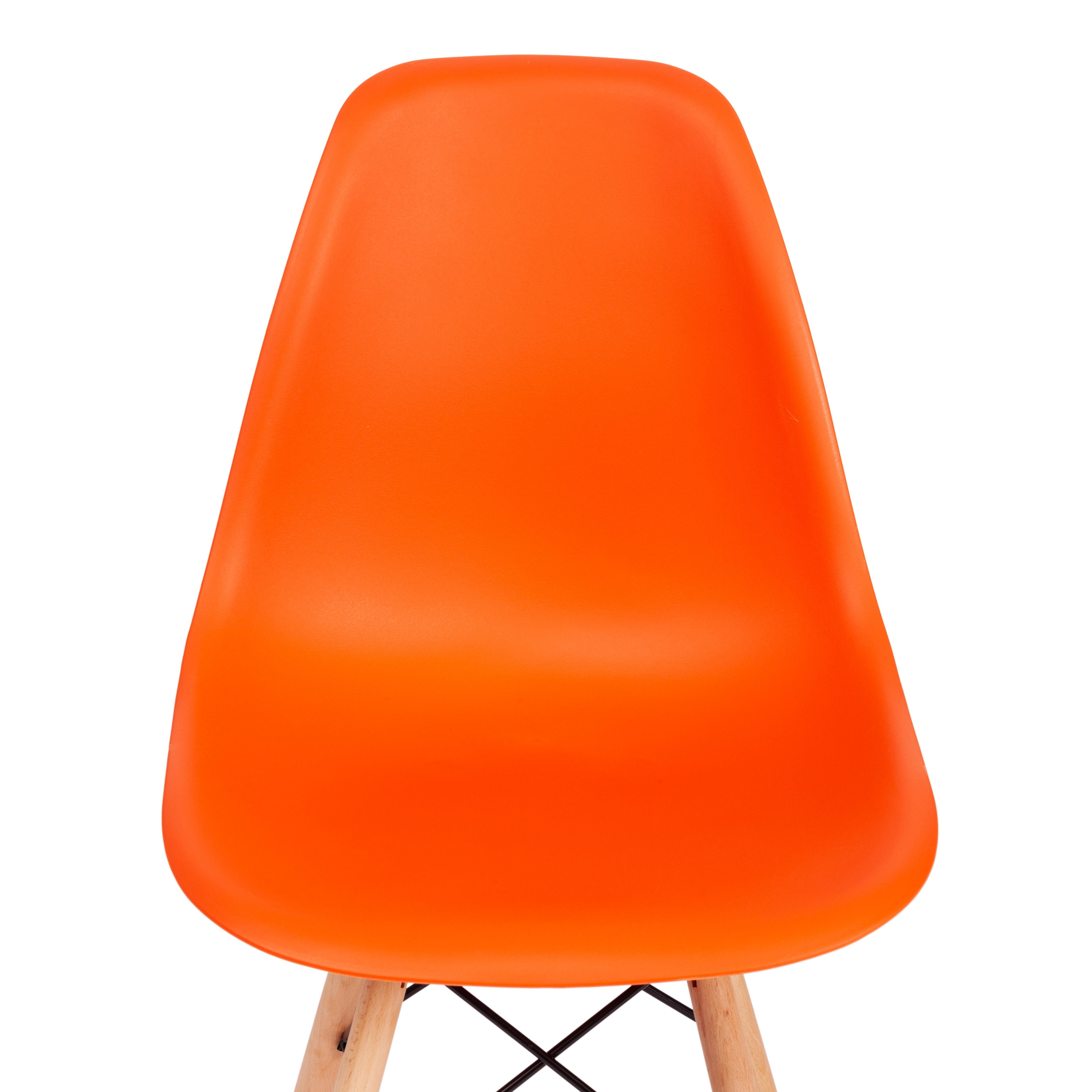 Стул CINDY (EAMES) (mod. 001) дерево бук/металл/сиденье пластик, 51x46x82см, оранжевый/orange