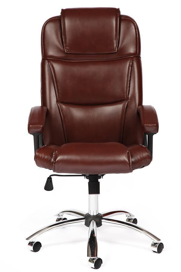 Кресло BERGAMO (хром) кож/зам, коричневый, 2 TONE