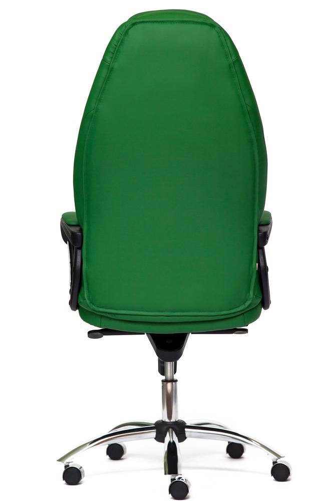 Кресло BOSS Lux кож/зам, зеленый/зеленый перфорированный, 36-001/36-001/06