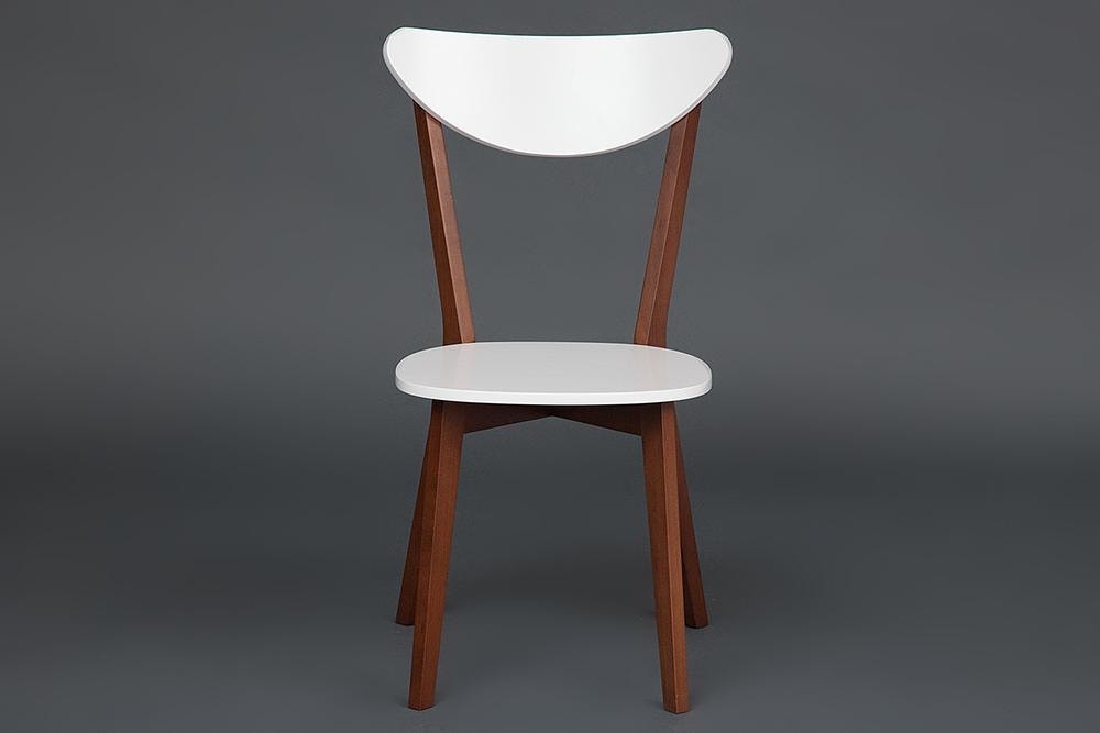 Стул жесткое сиденье MAXI (Макси) каркас бук, сиденье, спинка - мдф, 86 х 48.5 х 54.5 см, Белый + Коричневый