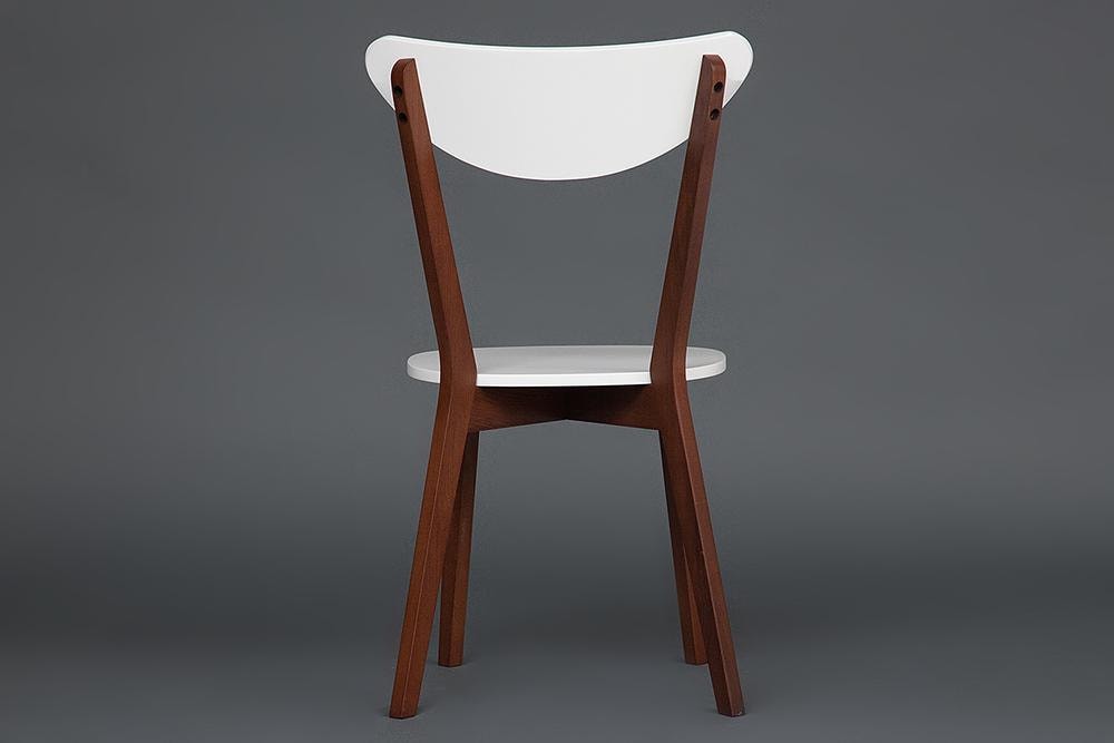 Стул жесткое сиденье MAXI (Макси) каркас бук, сиденье, спинка - мдф, 86 х 48.5 х 54.5 см, Белый + Коричневый