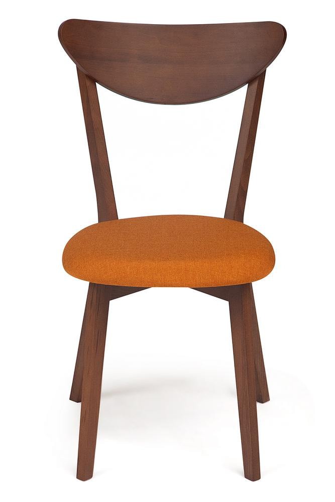 Стул мягкое сиденье/ цвет сиденья - Оранжевый, MAXI (Макси) каркас бук, сиденье ткань, 86*48.5*54.5, коричневый