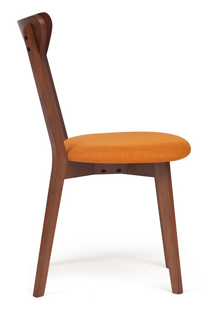 Стул мягкое сиденье/ цвет сиденья - Оранжевый, MAXI (Макси) каркас бук, сиденье ткань, 86*48.5*54.5, коричневый