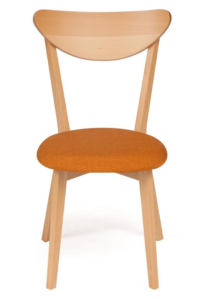 Стул мягкое сиденье/ цвет сиденья - Оранжевый, MAXI (Макси) каркас бук, сиденье ткань, 86*48.5*54.5, натуральный ( бук )