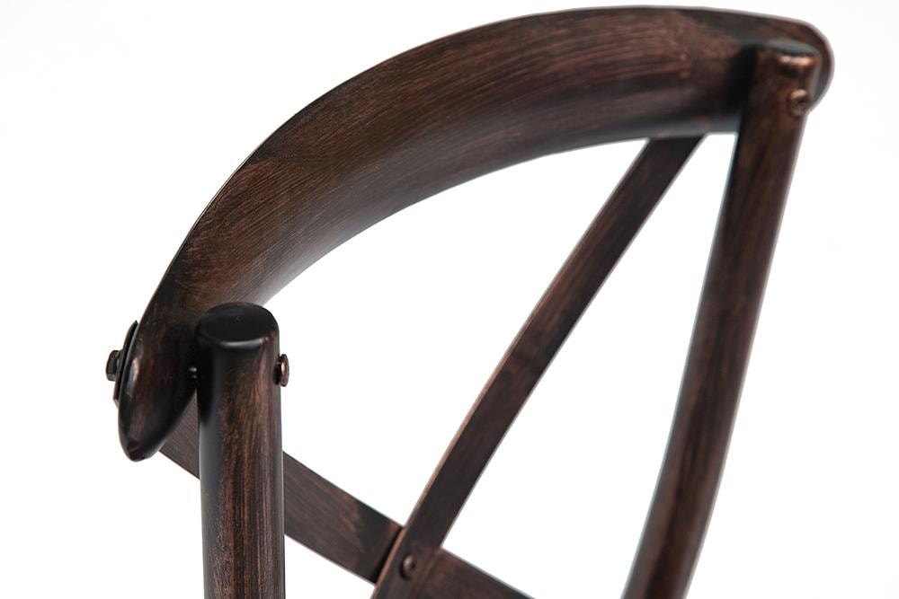 Стул CROSS(mod.017) металл/сиденье экокожа, 45*40*92см, коричневый/brown vintage