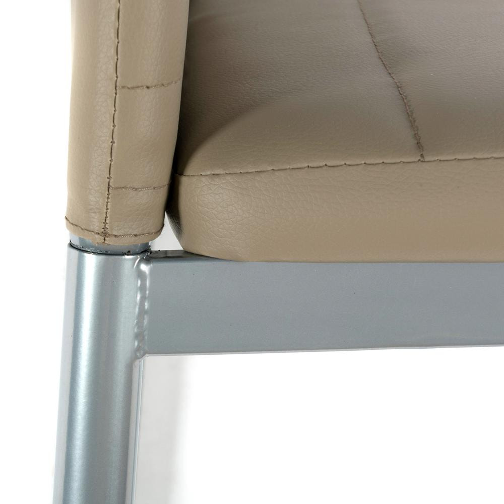 Стул Easy Chair (mod. 24) металл/экокожа, 40x42x95.5, пепельно-коричневый/серый