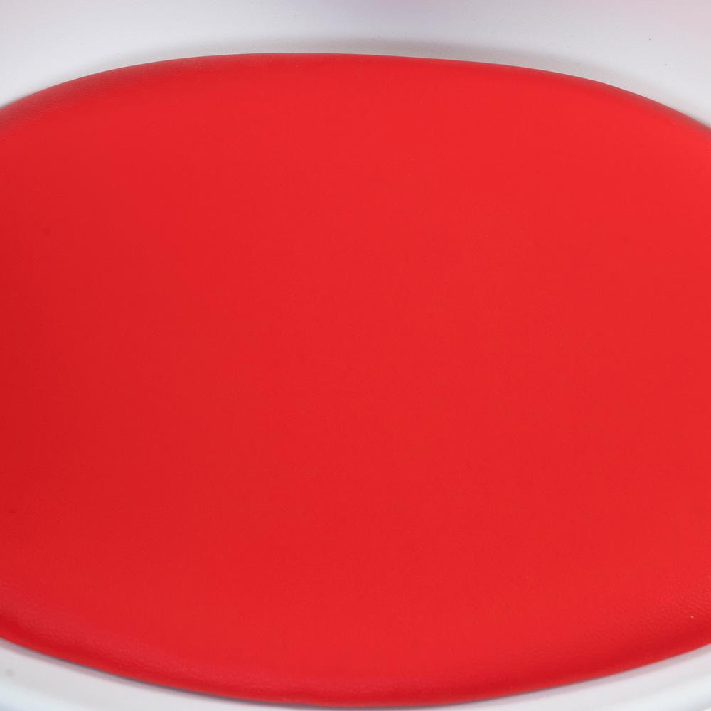 Стул TULIP FASHION CHAIR (mod.109) металл/пластик/PU, 55x48x81см, белый / красный