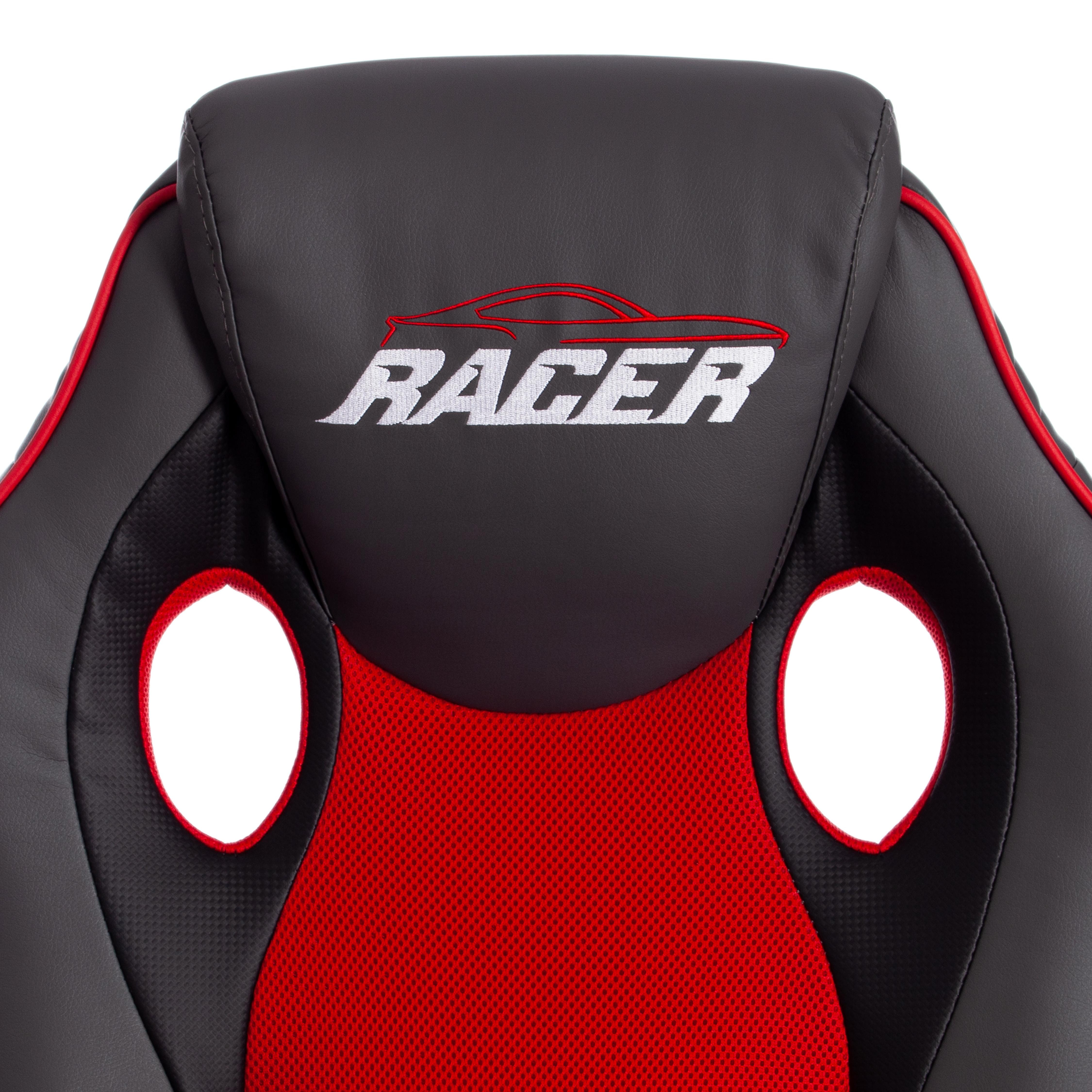 Кресло RACER GT new кож/зам/ткань, металлик/красный, 36/08