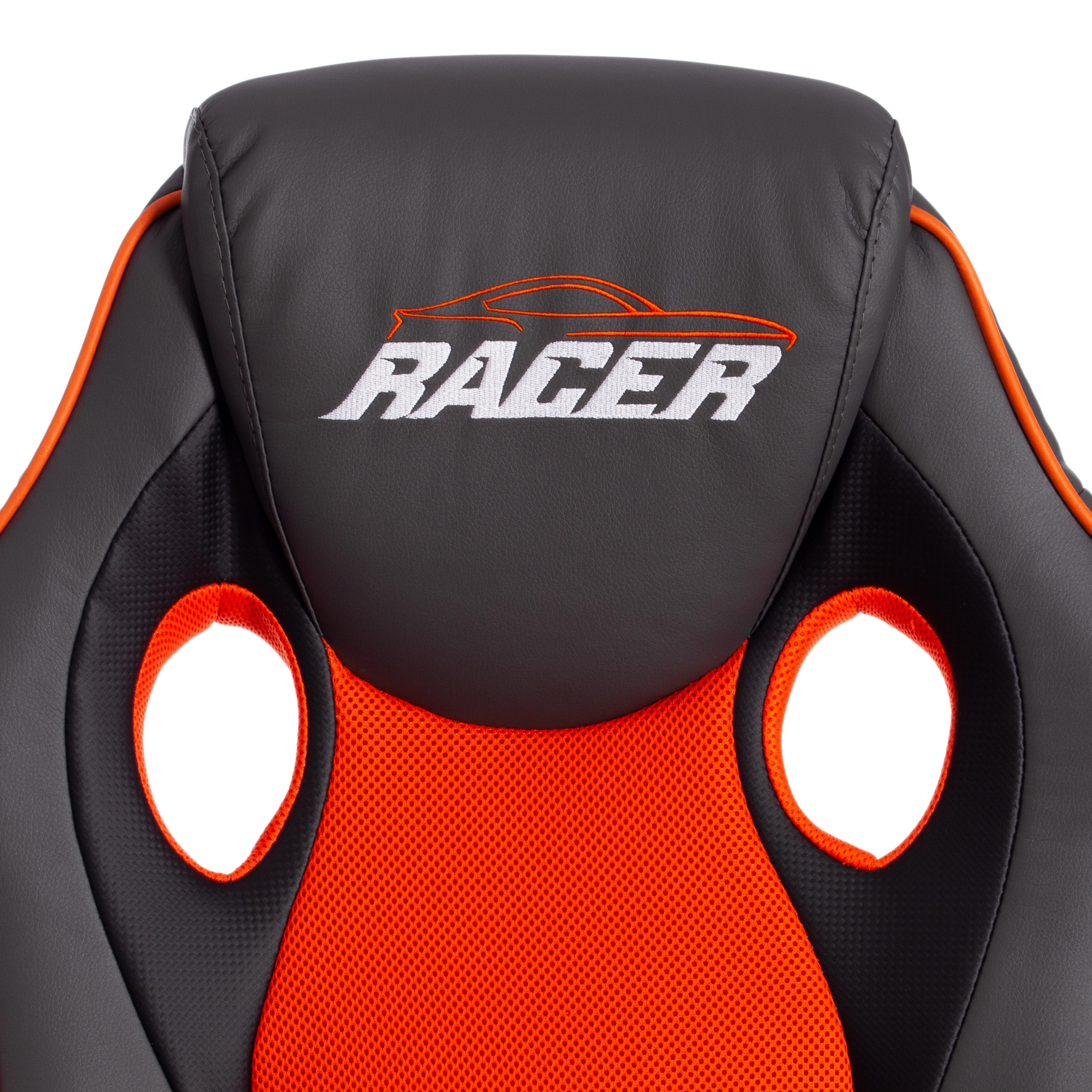 Кресло RACER GT new кож/зам/ткань, металлик/оранжевый, 36/07