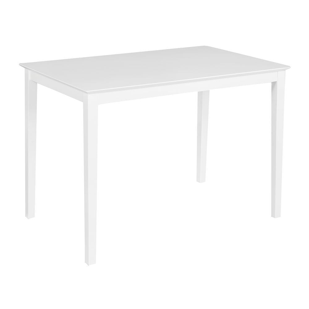 Обеденный комплект Хадсон (стол + 4 стула)/ Hudson Dining Set дерево гевея/мдф, стол: 110х70х75см / стул: 44х42х89см, pure white (белый 2-1), ткань кремовая (HE49