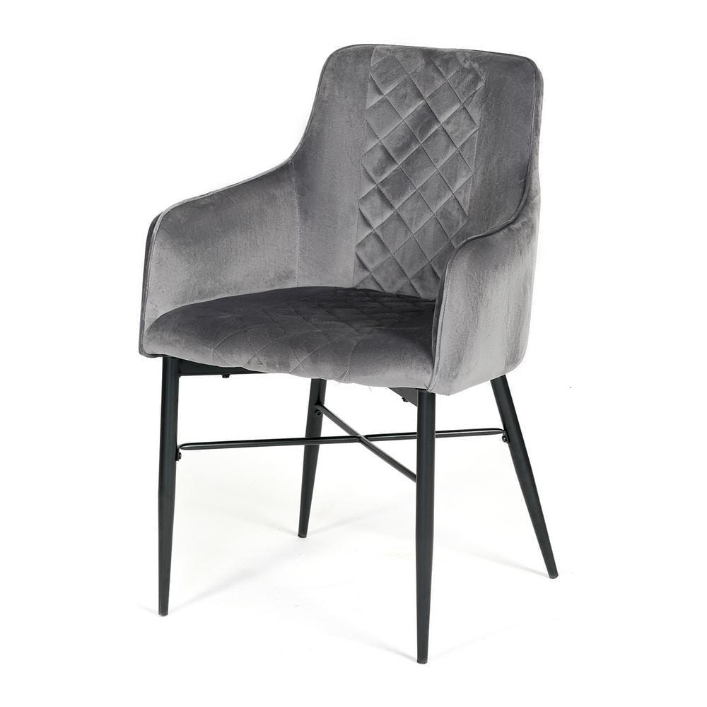 Кресло FORZA (mod.5175-2) металл/вельвет, 58 x 59,5 x 88 см, серый/черный, G062-40