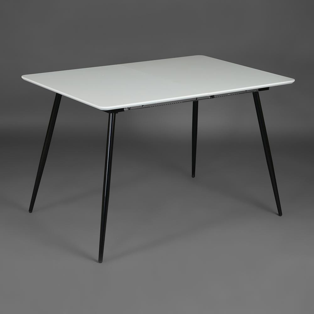 Стол VIRGO (mod.8053) металл/мдф, 120/160х80х76см, белый/черный