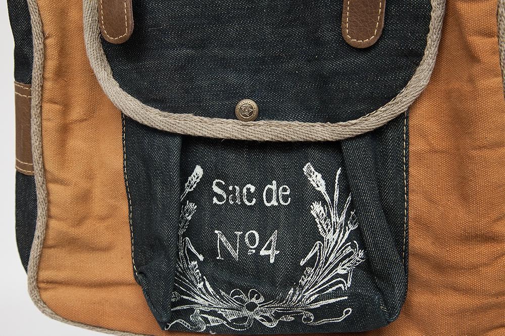 Рюкзак Secret De Maison RIVOLI ( mod. M-11160 ) кожа буйвола / ткань хлопок, 34*14*48, коричневый, ткань: винтаж