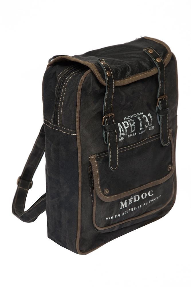 Рюкзак Secret De Maison MEDOC ( mod. M-11211 ) кожа буйвола / ткань хлопок, 33*12*49, синий, ткань: винтаж