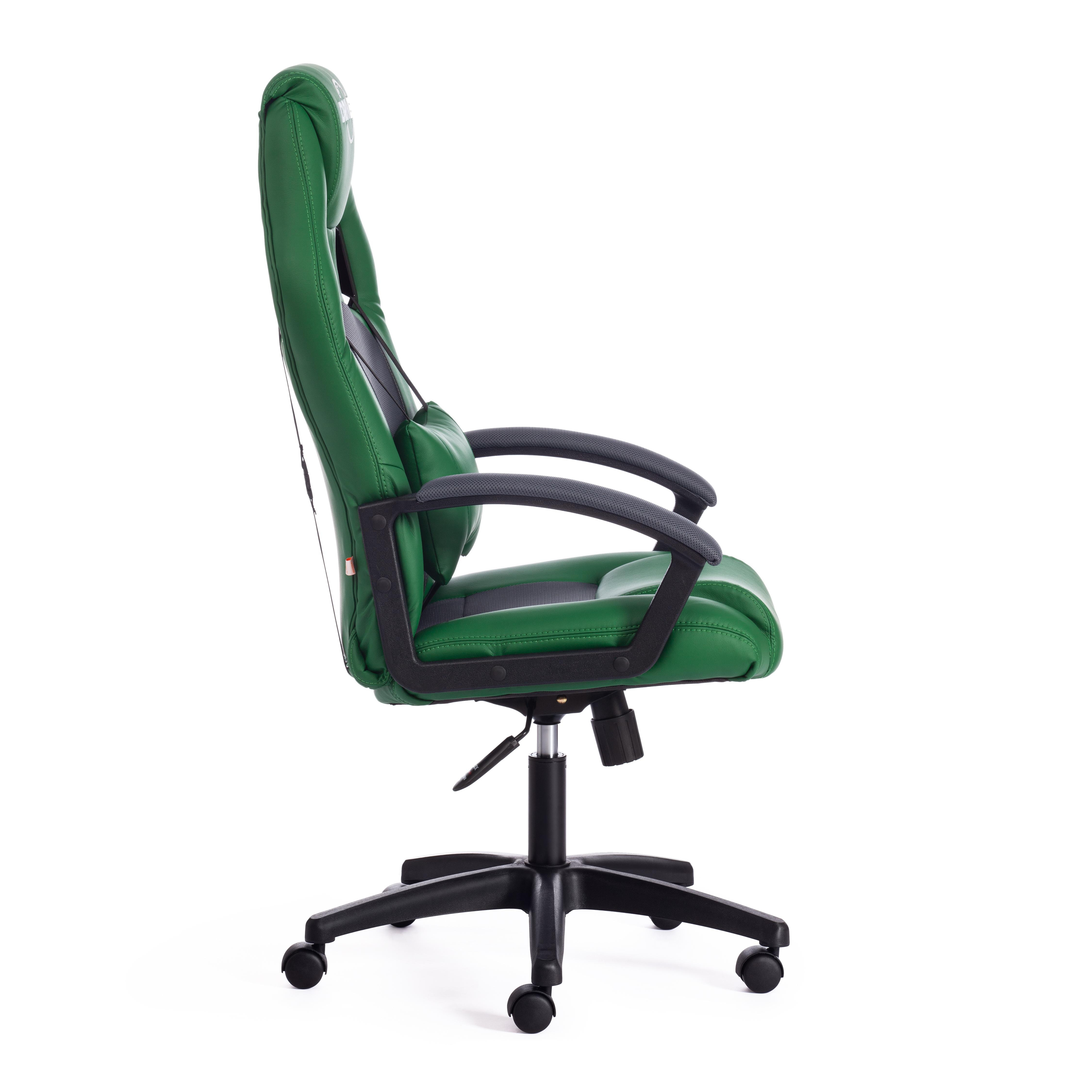 Кресло DRIVER кож/зам/ткань, зеленый/серый, 36-001/12