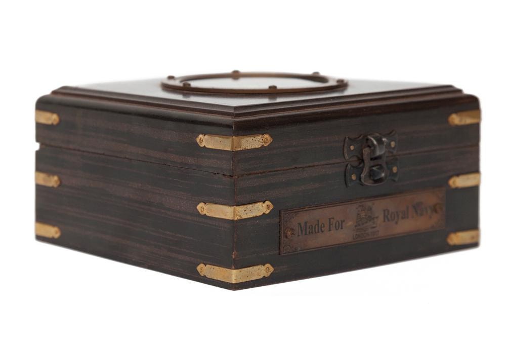 Бинокль в деревянной подарочной коробке с компасом и латунным декором Secret De Maison( mod. 48366 ) латунь/дерево/кожа, 8х15х14см, античная медь/коричневый