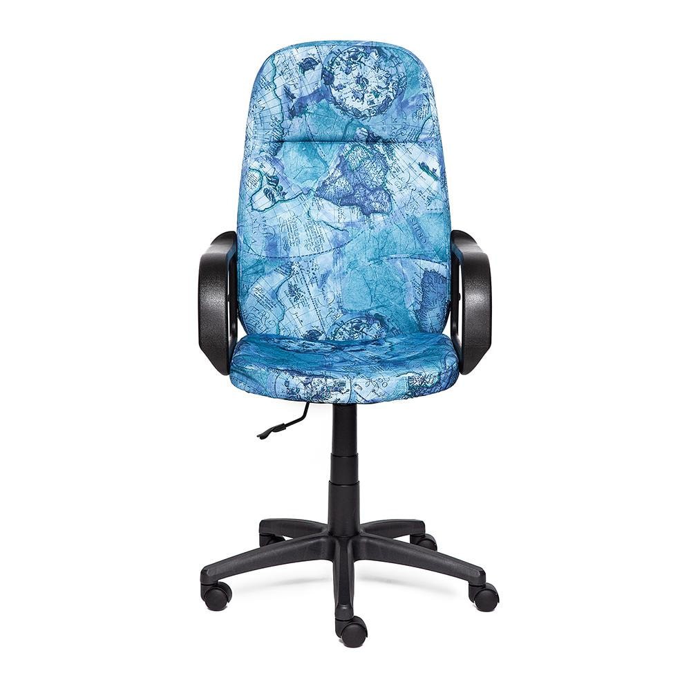 Кресло LEADER ткань, принт "Карта на синем"