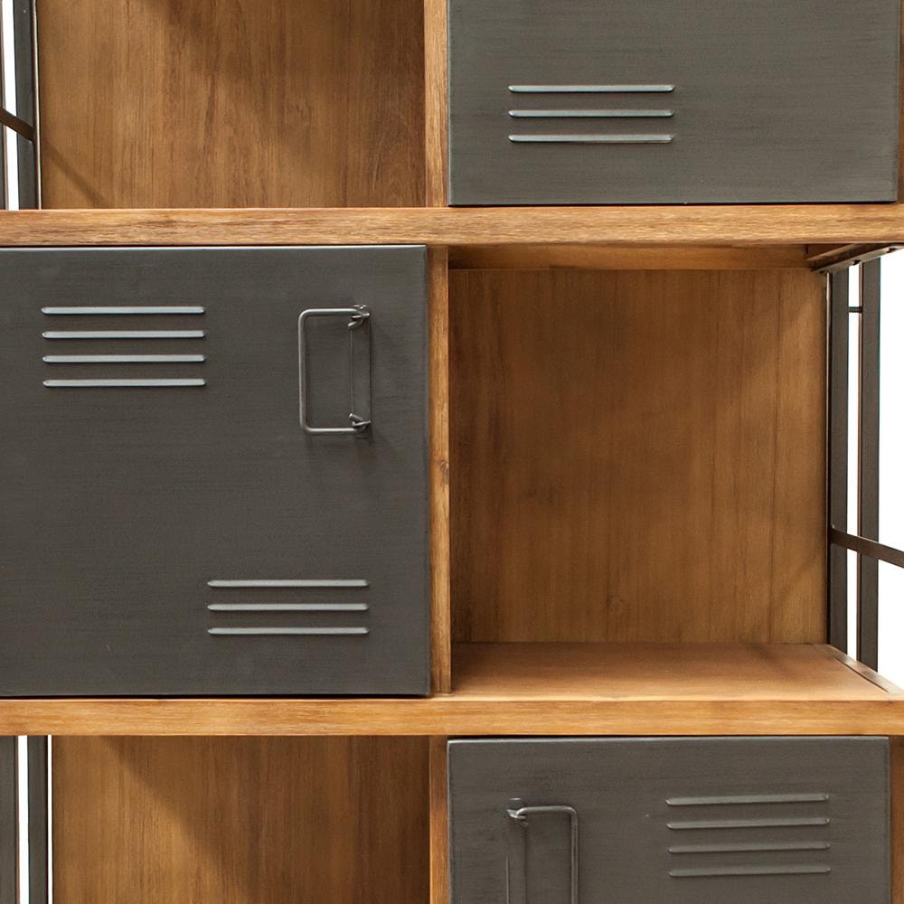 Шкаф Secret De Maison CITY ( mod. CTY L03 ) 3 двери, металл/дерево акация, 90х35х140см, коричневый дым (smoke brown B034)