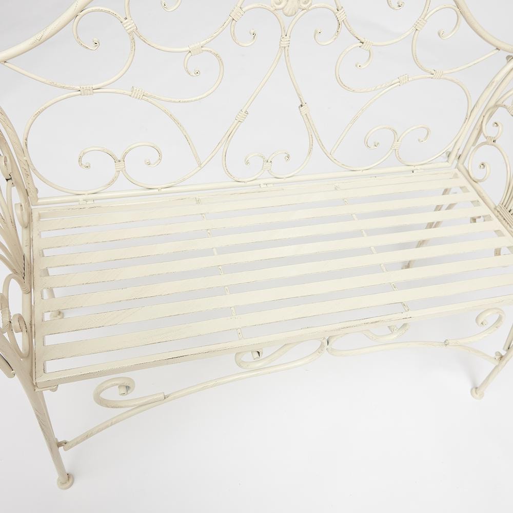 Скамья Secret de Maison BEAUJOLAIS + подушка (mod. PL08-8574) металл, 136х46х96см, белый антик (antique white)