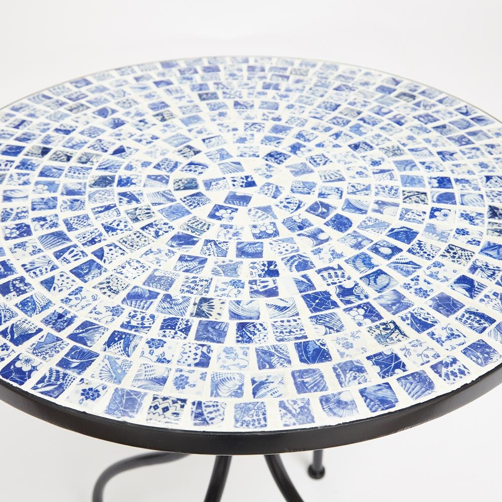 Стол Secret de Maison ROMEO (mod. PL08-7477) металл, 60*72см, черный/синяя плитка