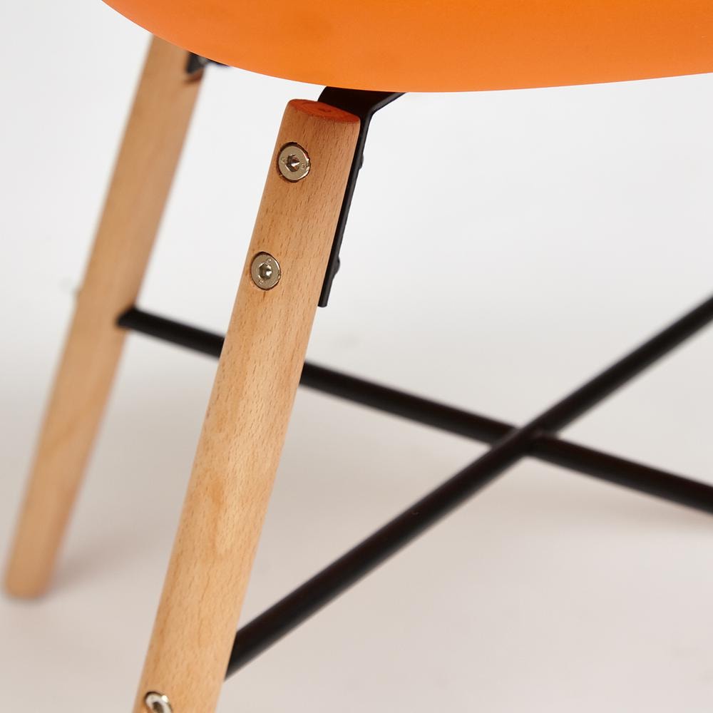 Кресло CINDY (EAMES) (mod. 919) дерево бук/металл/сиденье пластик, 60*62*79см, оранжевый/orange with natural legs