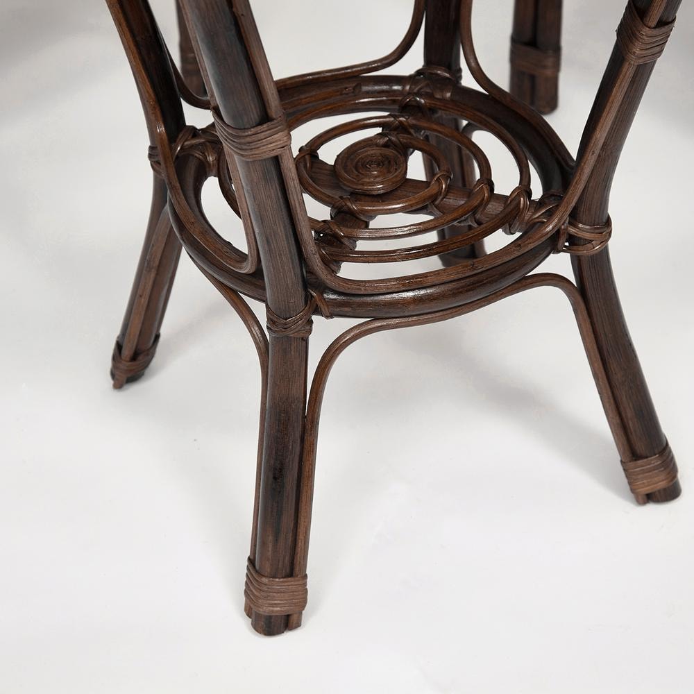 ТЕРРАСНЫЙ КОМПЛЕКТ " NEW BOGOTA " (2 кресла + стол) /с подушками/ ротанг, кресло 61х67х78,5 см, диаметр стола 50см, walnut (грецкий орех)