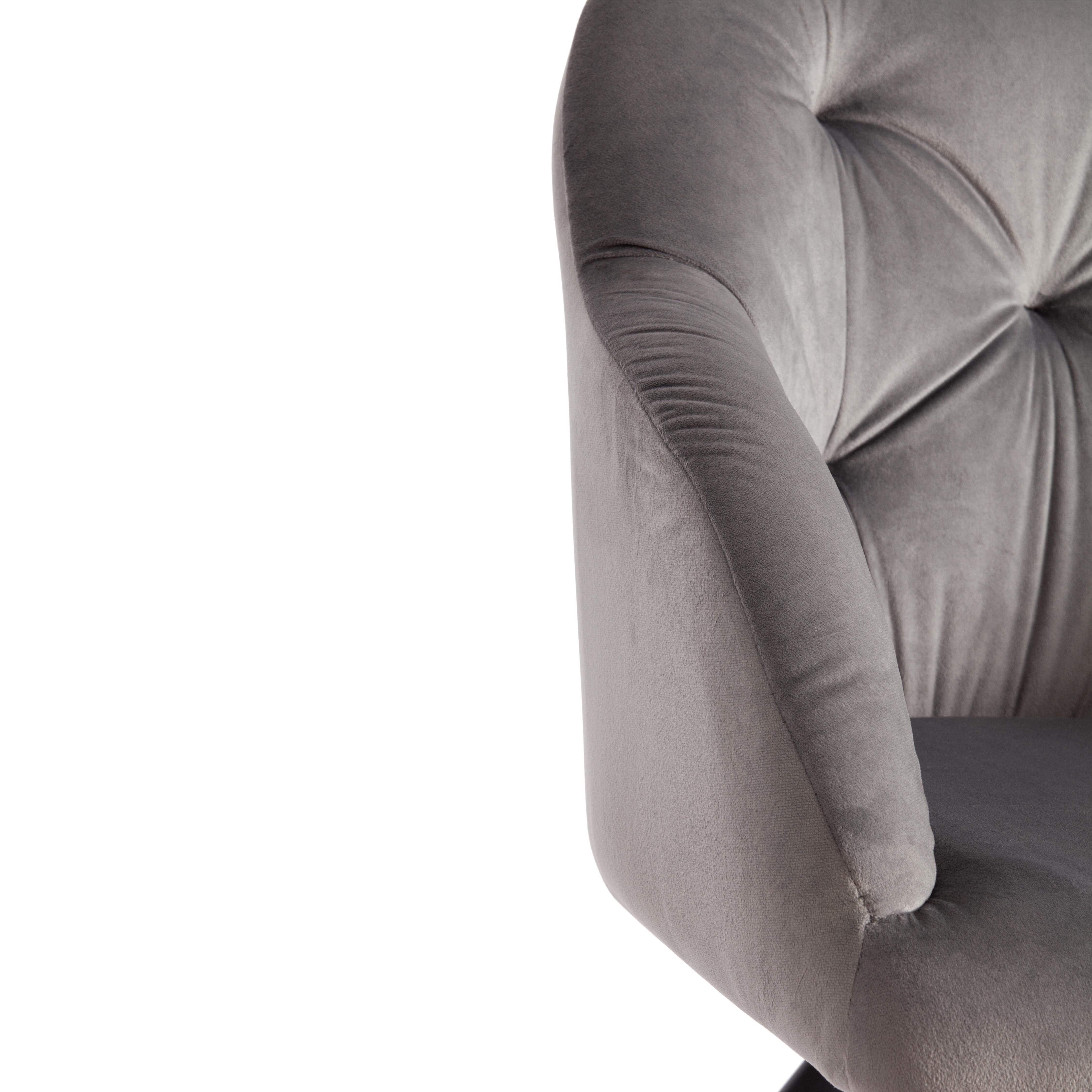 Кресло LIVORNO ( mod.1602 ) / 1 шт. в упаковке металл/ткань, 67х57х82см, серый вельвет