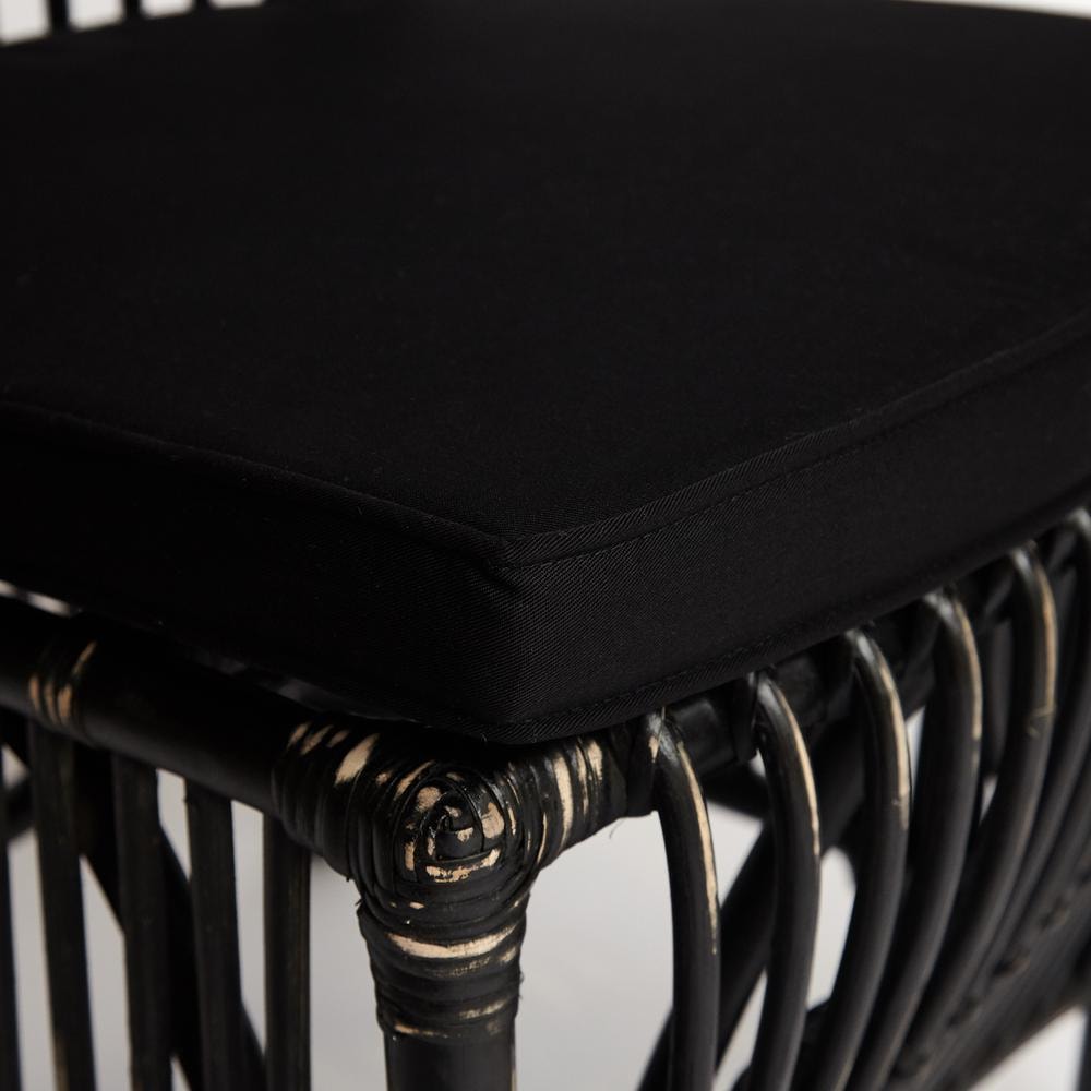 Стул Secret De Maison RIVIERA с подушкой натуральный ротанг, 101х53х61см, черный+черная подушка