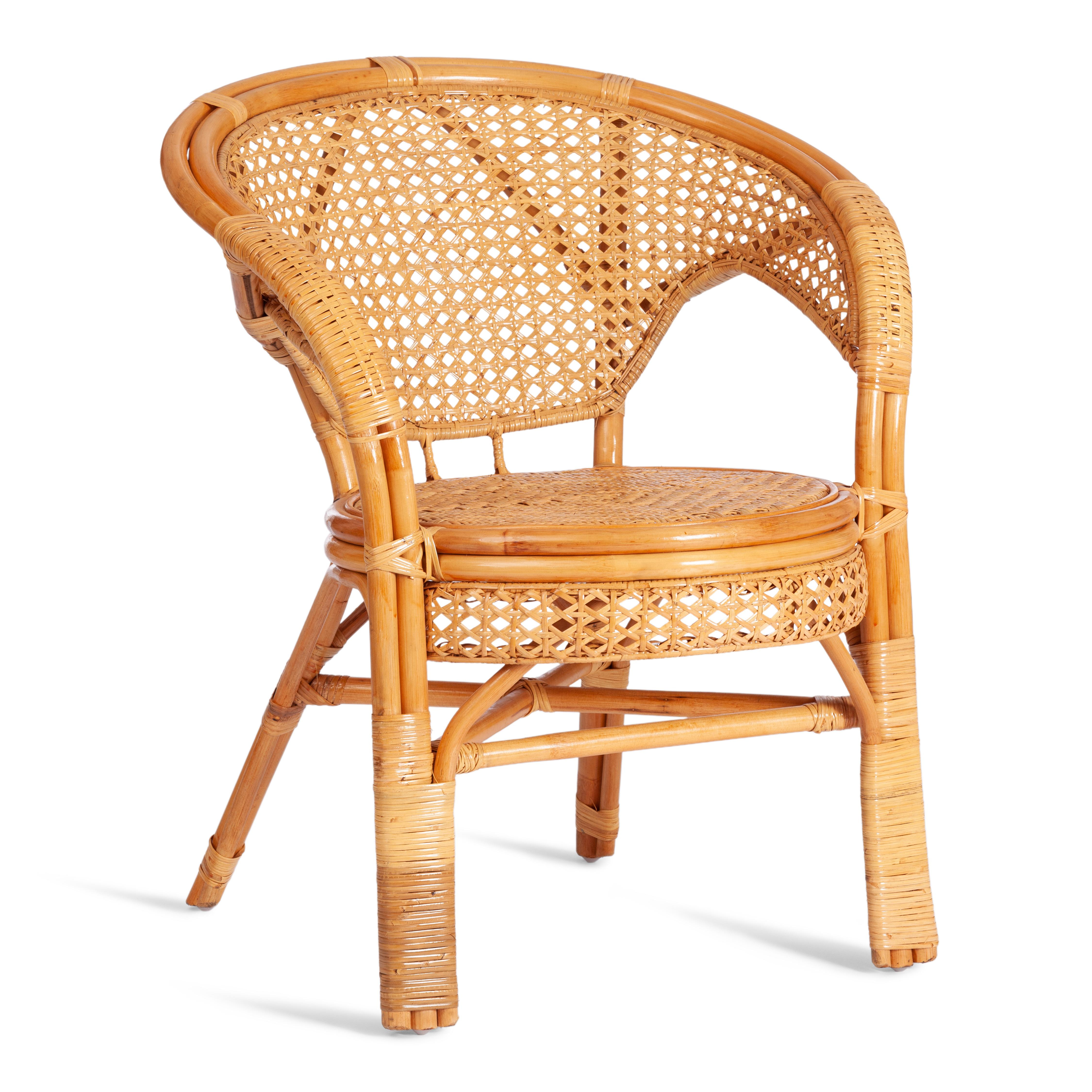 ТЕРРАСНЫЙ КОМПЛЕКТ "PELANGI" (стол со стеклом + 2 кресла) /без подушек/ ротанг, кресло 65х65х77см, стол диаметр 64х61см, Honey (мед)
