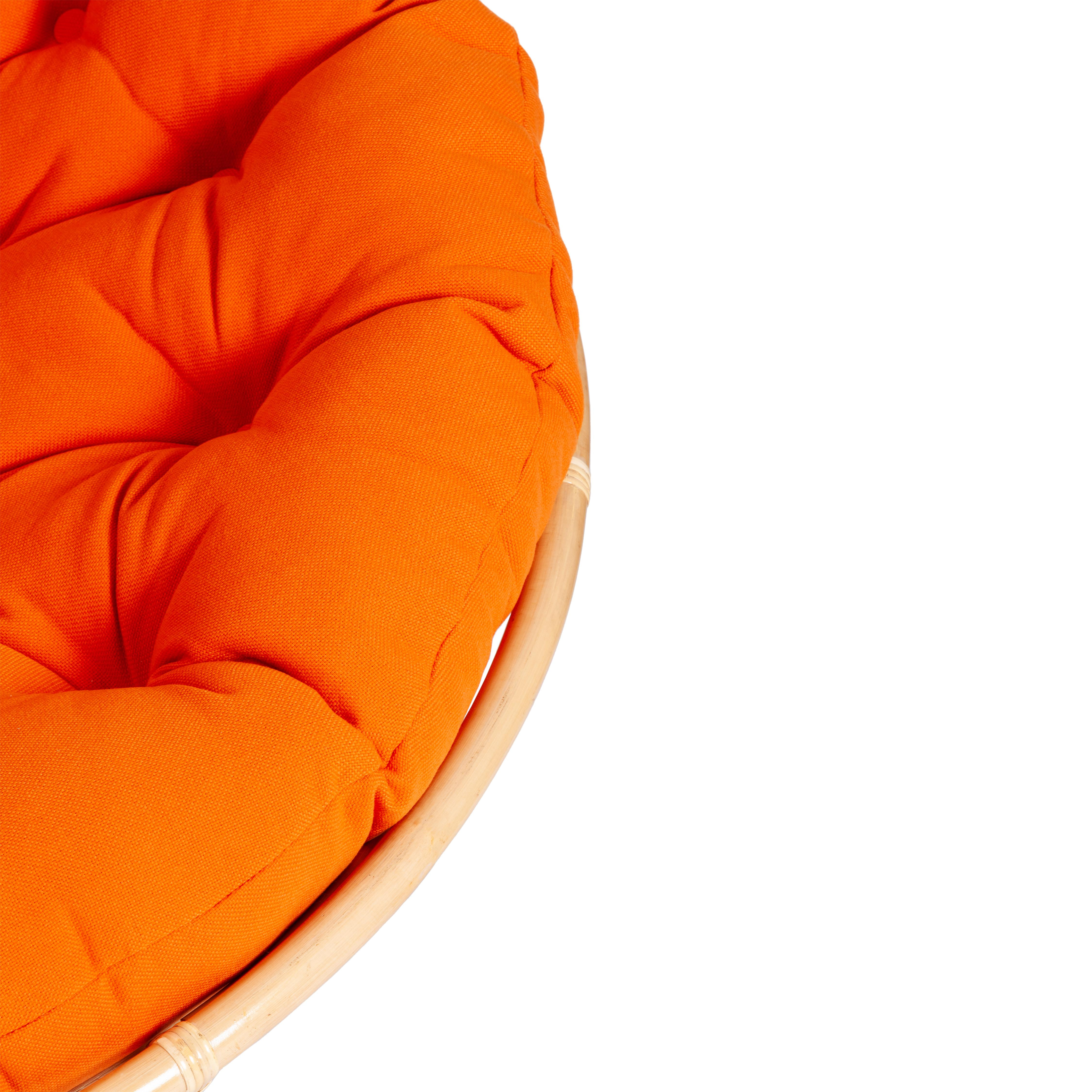 Кресло PAPASAN ECO/ПАПАСАН ЭКО P115-1/SP STD /c подушкой, ремешками/ диаметр подушки 122 см, 115x101x92 см, Natural (натуральный), ткань Оранжевый, С 23