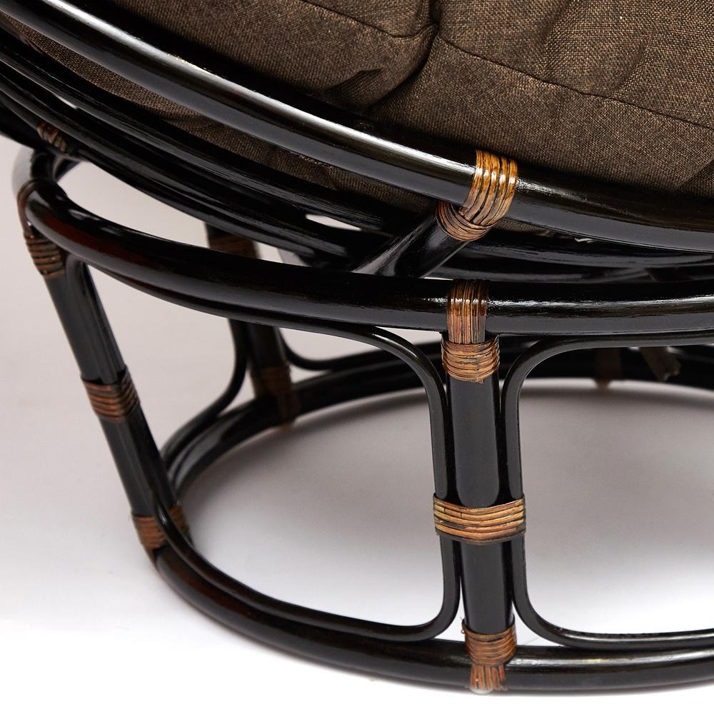 Кресло "PAPASAN" 23/01 W /с подушкой/ Antique brown (античный черно-коричневый), ткань Коричневый, 3М7-147