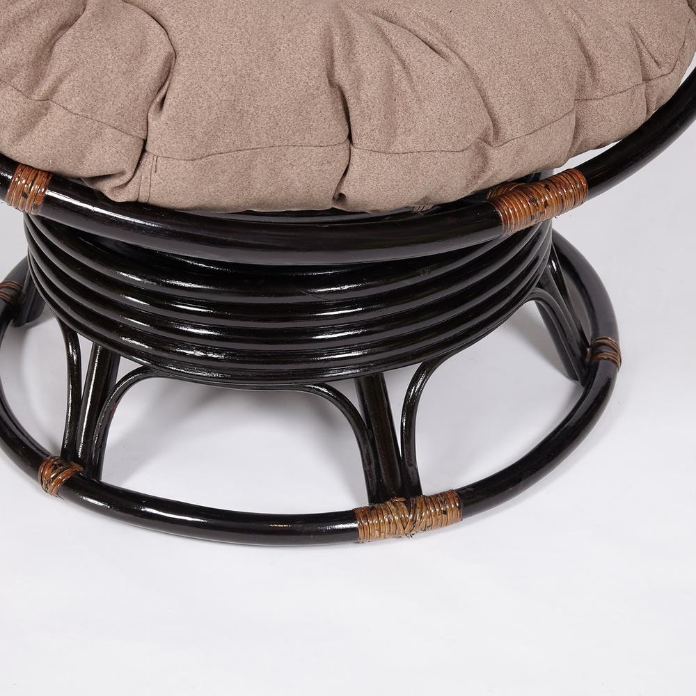 Кресло-качалка "PAPASAN" w 23/01 B / с подушкой / Antique brown (античный черно-коричневый), экошерсть Коричневый, 1811-5