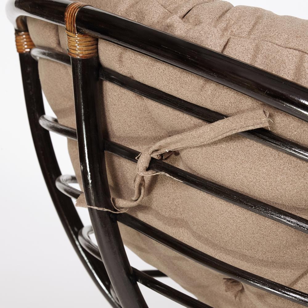 Кресло-качалка "PAPASAN" w 23/01 B / с подушкой / Antique brown (античный черно-коричневый), экошерсть Коричневый, 1811-5