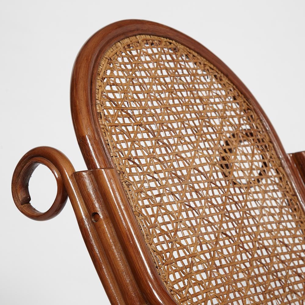 Кресло-качалка MILANO (разборная) / без подушки / ротанг top quality, 58x136x103 см, Pecan (орех)