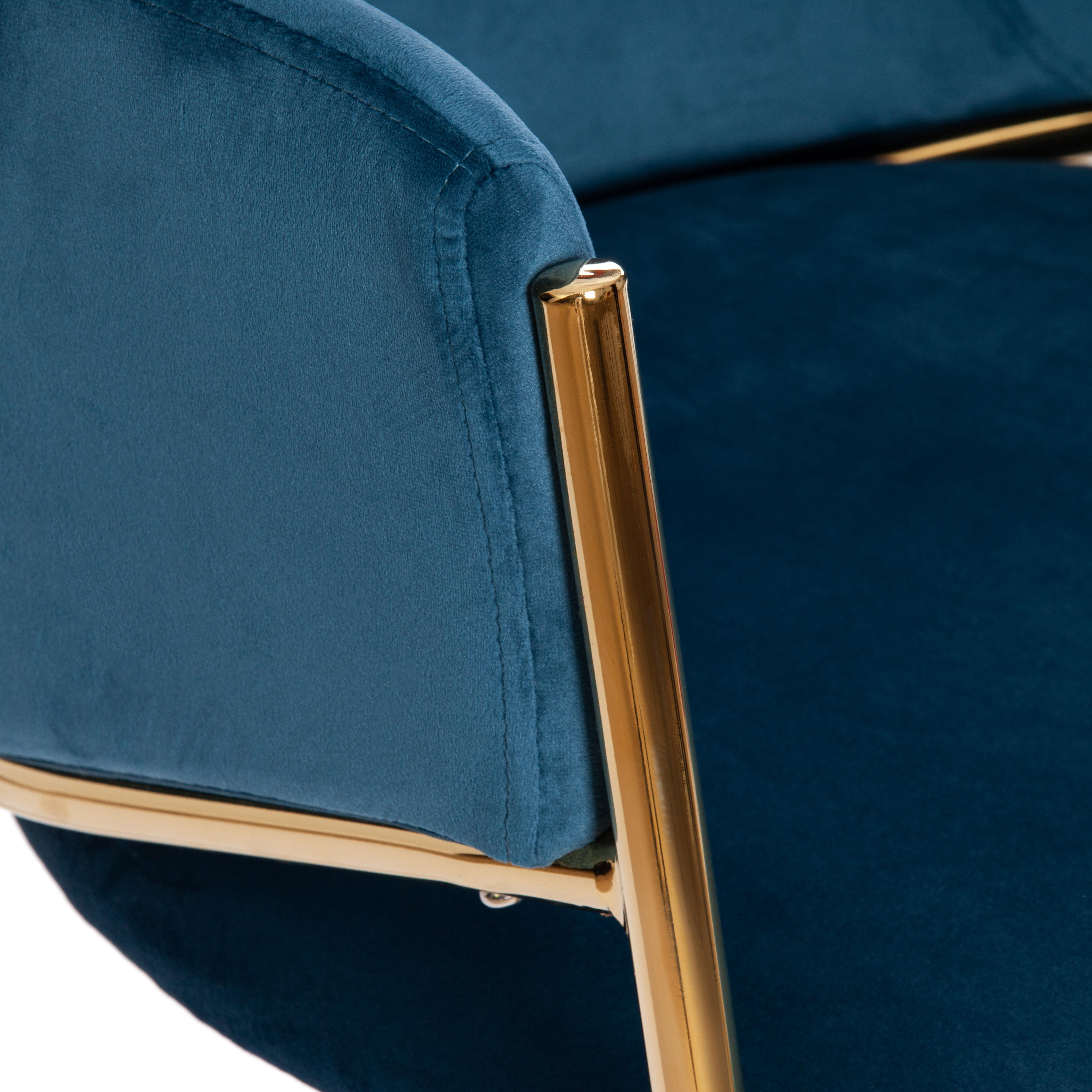 Кресло KRONOS (mod. 8158) металл/вельвет, синий/золотые ножки, G062-48