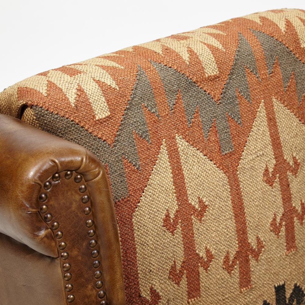 Кресло Secret De Maison CASTLE (mod. 1158-1) кожа буйвола / ткань хлопок, Античный светлый
