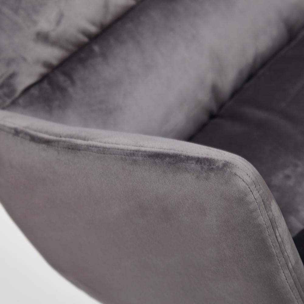 Кресло ALFRED с банкеткой  (mod. DM7574-1) металл, ткань, 50*55*86, 43*43.5*39, серый (28-grey)