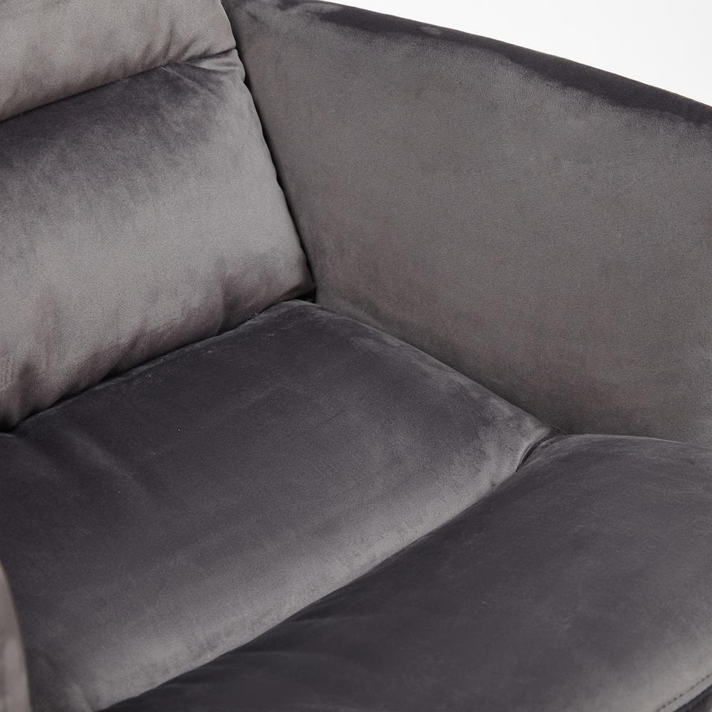 Кресло ALFRED с банкеткой  (mod. DM7574-1) металл, ткань, 50*55*86, 43*43.5*39, серый (28-grey)