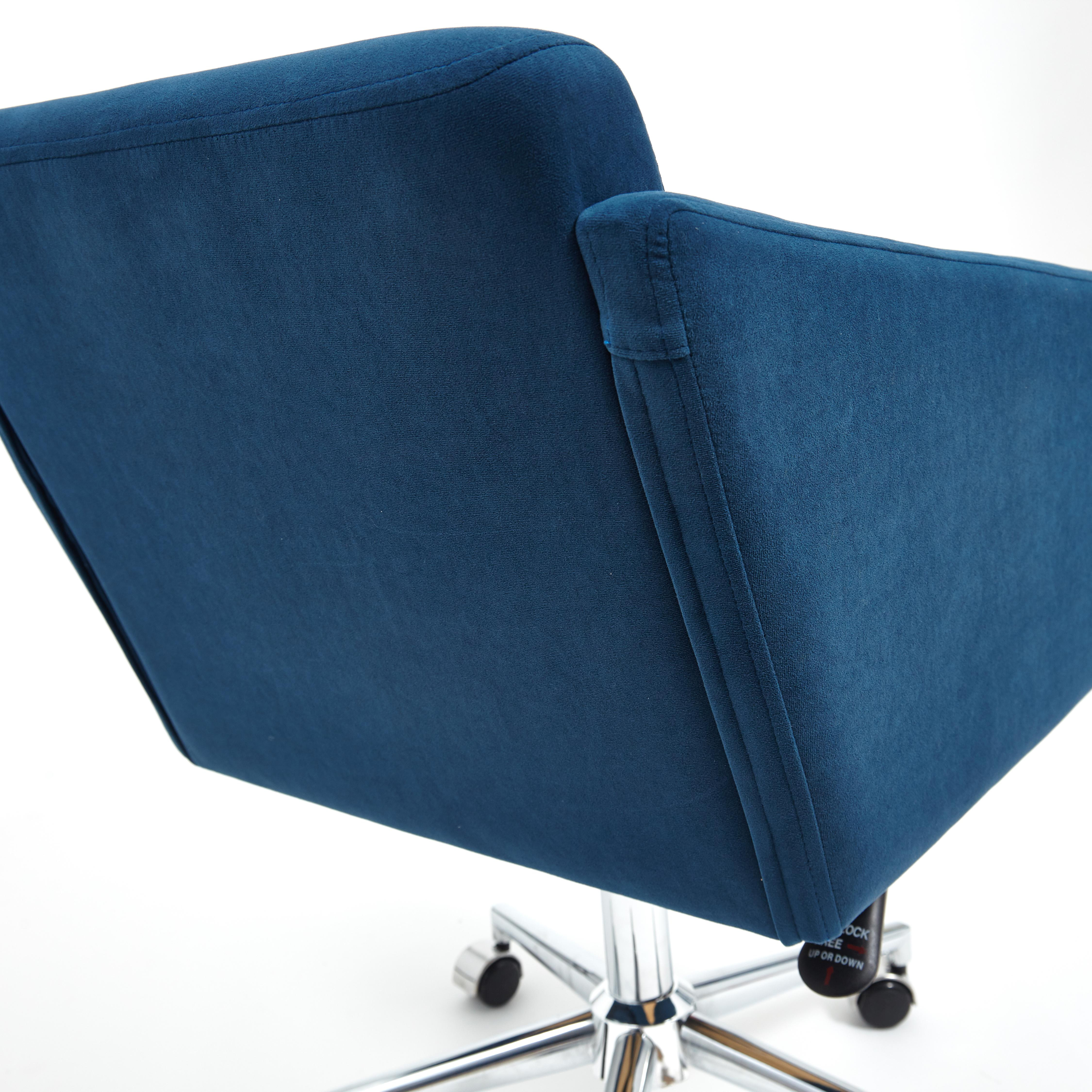 Кресло MILAN хром флок , синий, 32