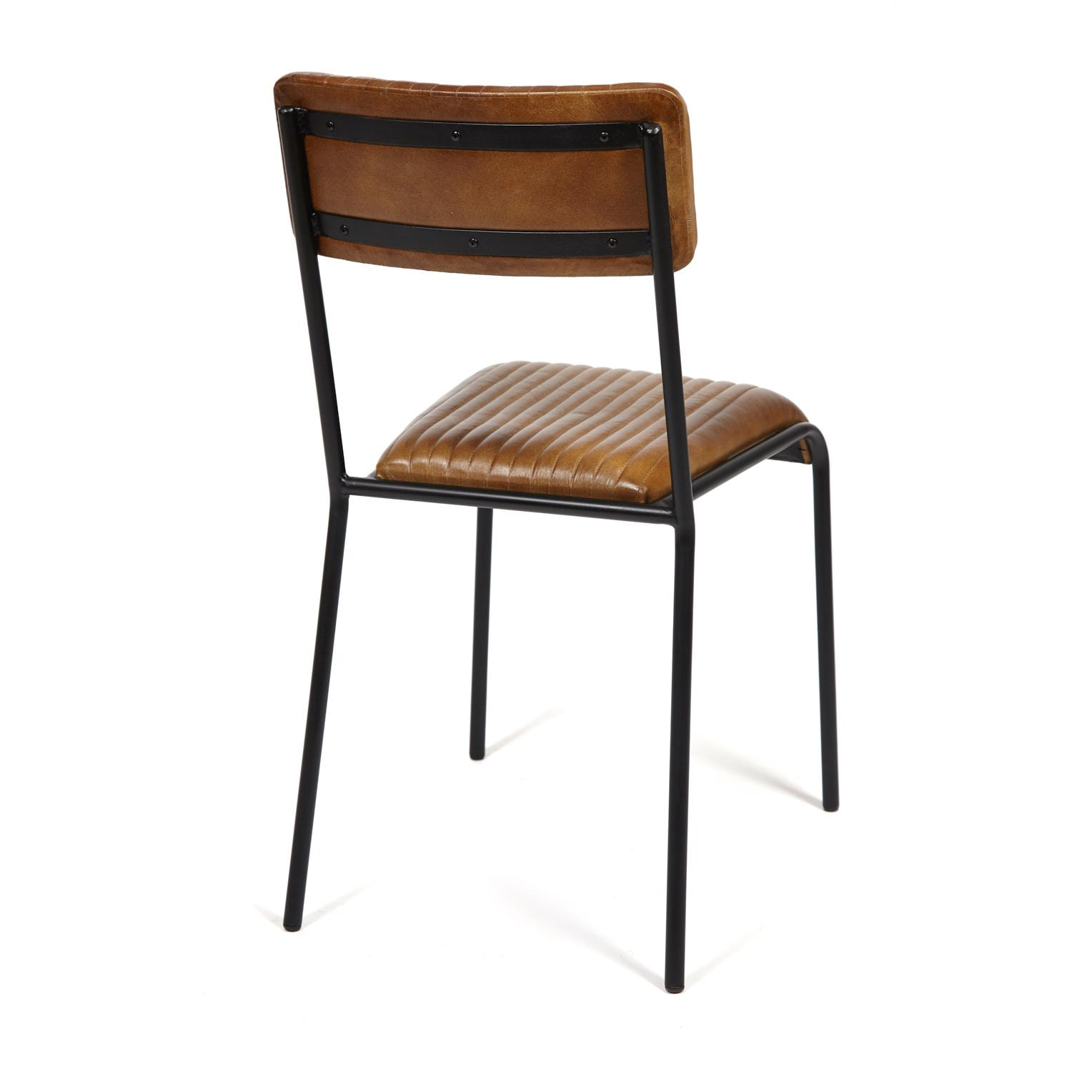 Кресло Secret De Maison KRAFT ( mod. 2682) металл/кожа буйвола, 46x50x98, Античный светлый