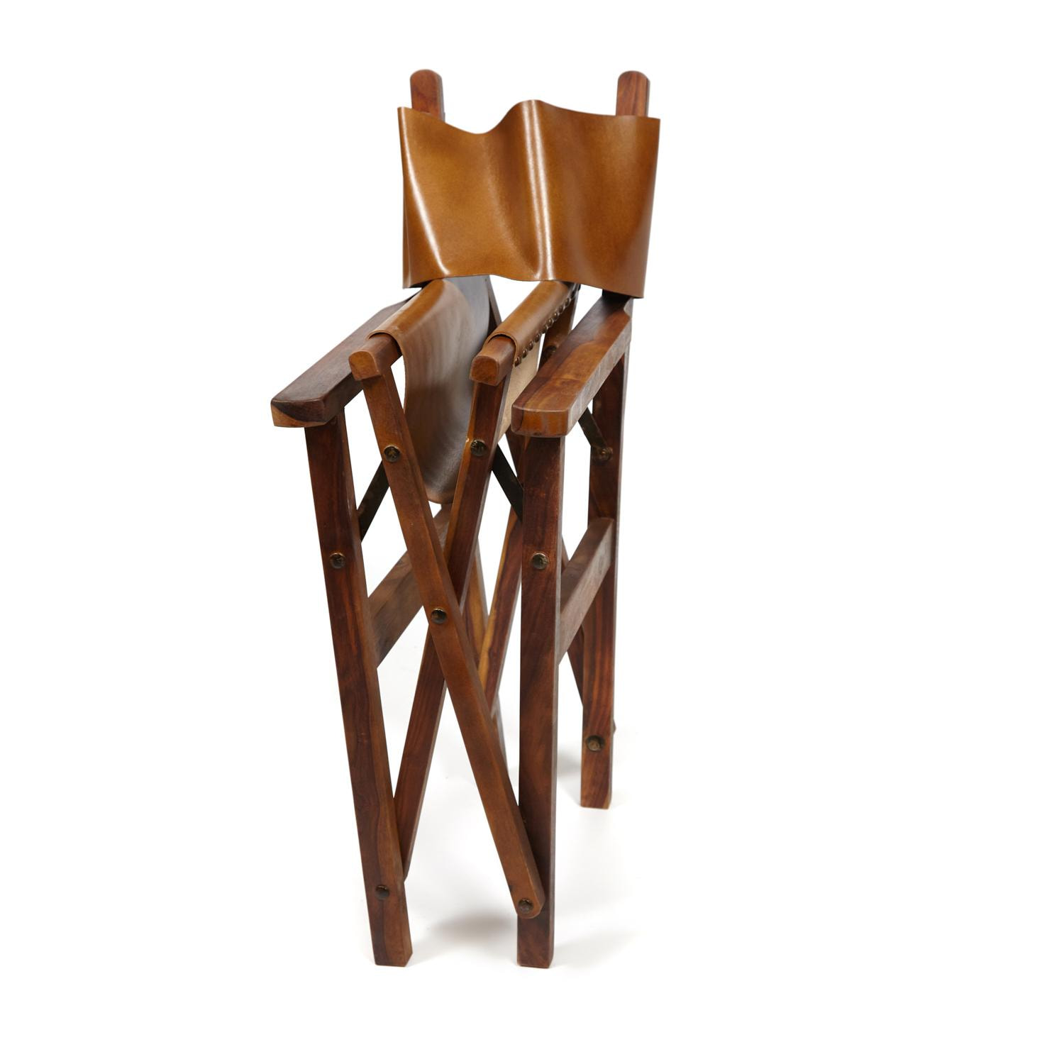 Кресло Secret De Maison CINEMA ( mod. 2140) Дерево/кожа буйвола, 53x60x88, античный светлый, орех