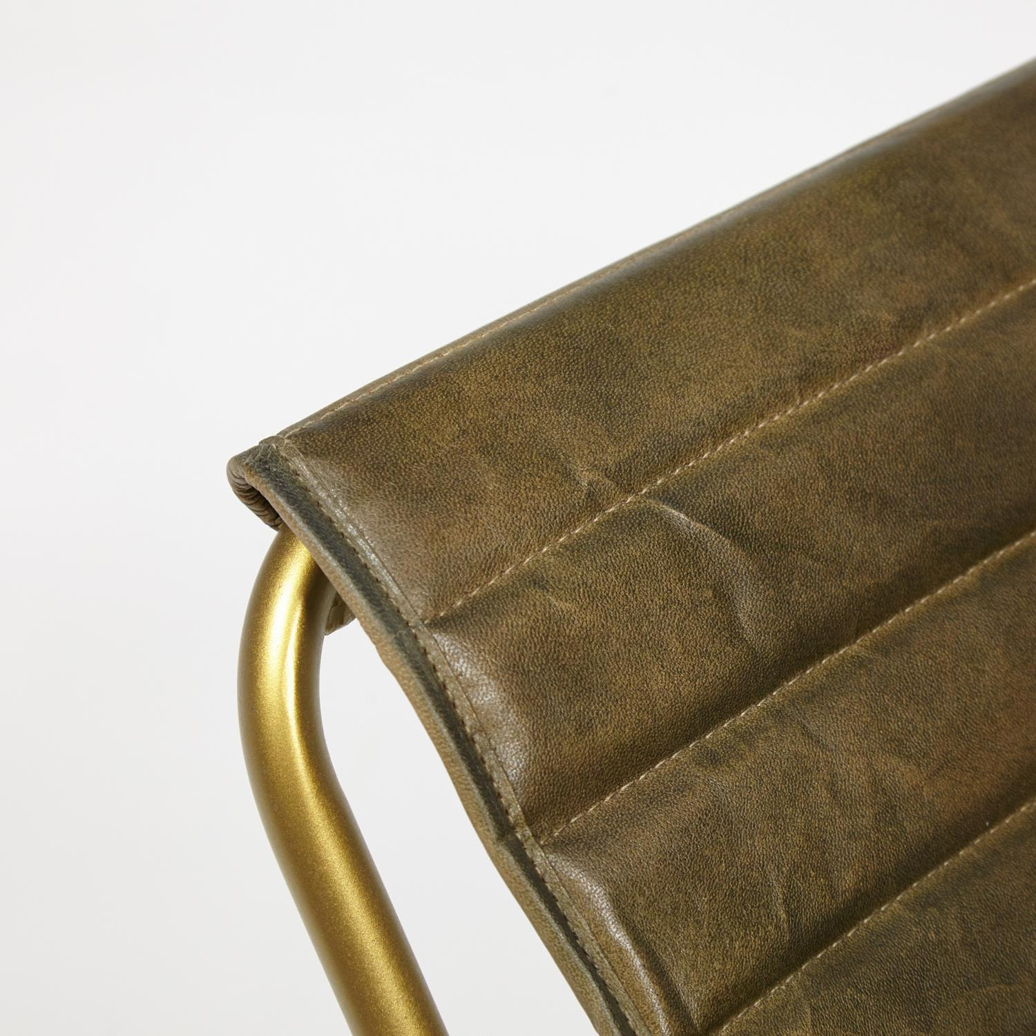Кресло-качалка Secret De Maison FROST ( mod. 2533) металл/кожа буйвола, 50x40x96, античный зеленый