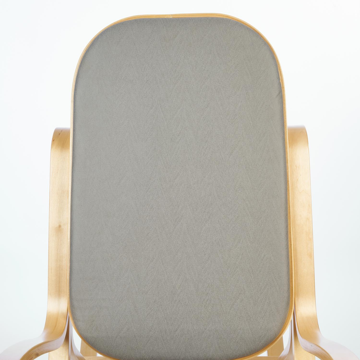Кресло-качалка mod. AX3002-2 дерево береза, ткань: полиэстер/хлопок, 55х98х91 см, дерево: натуральный #1/ ткань светло-серая 2022