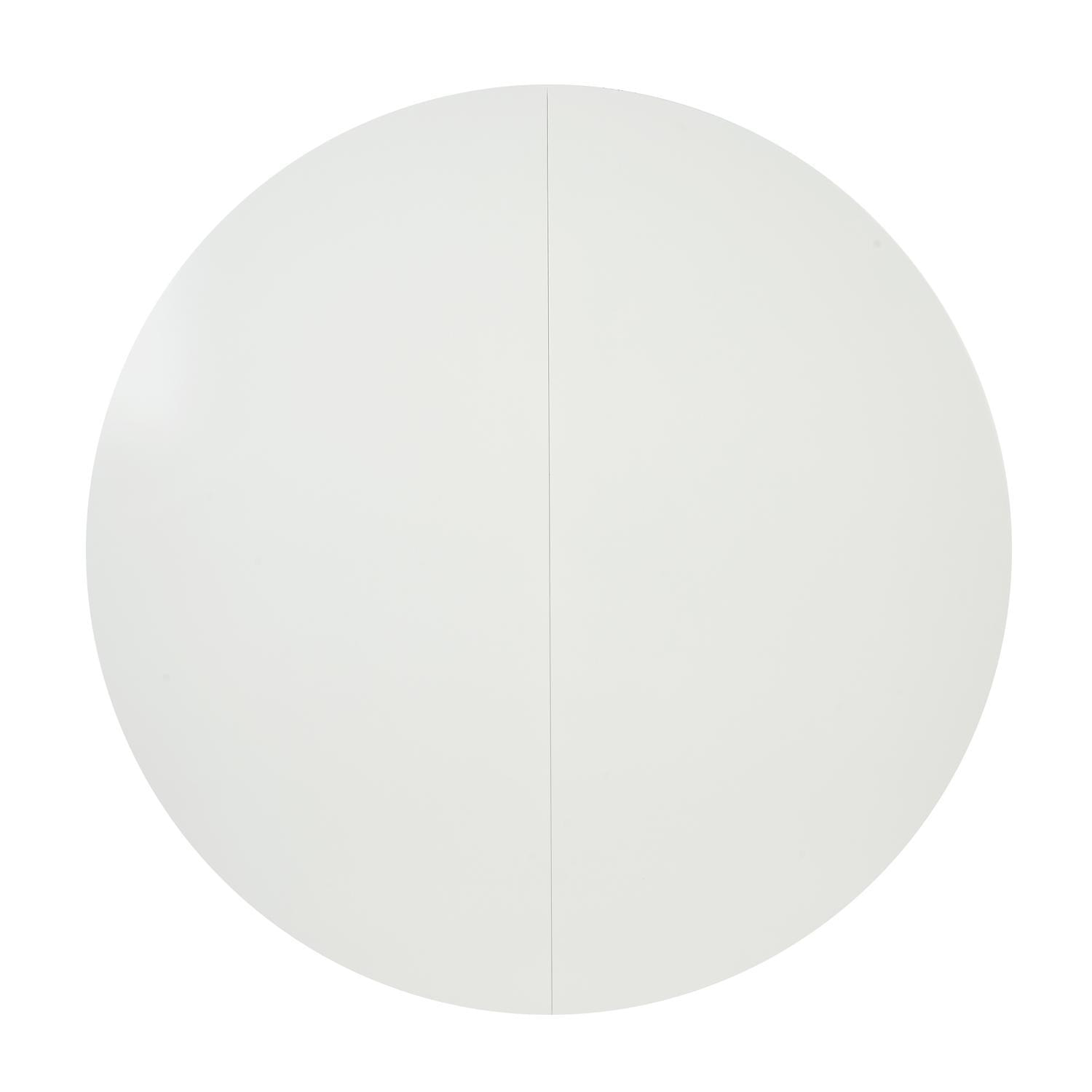 Стол круглый раскладной обеденный BOSCO (Боско) основание бук, столешница мдф, 100*75*100+30см, Белый + Коричневый