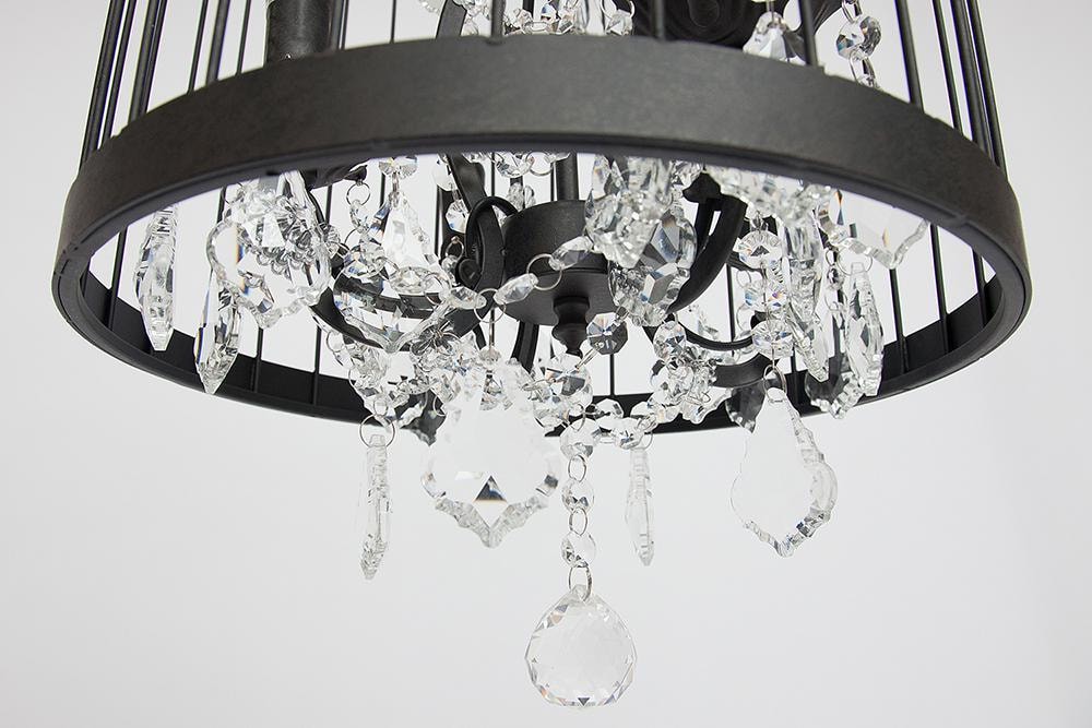 Люстра Secret De Maison 191-4 металл/стекло, 350*600 mm, черный рустик / black Rust, кристаллы